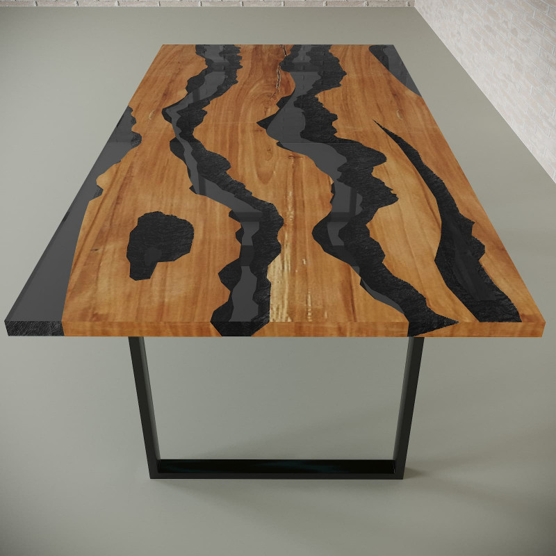 Обеденный стол река из слэбов клена WoodRA C10