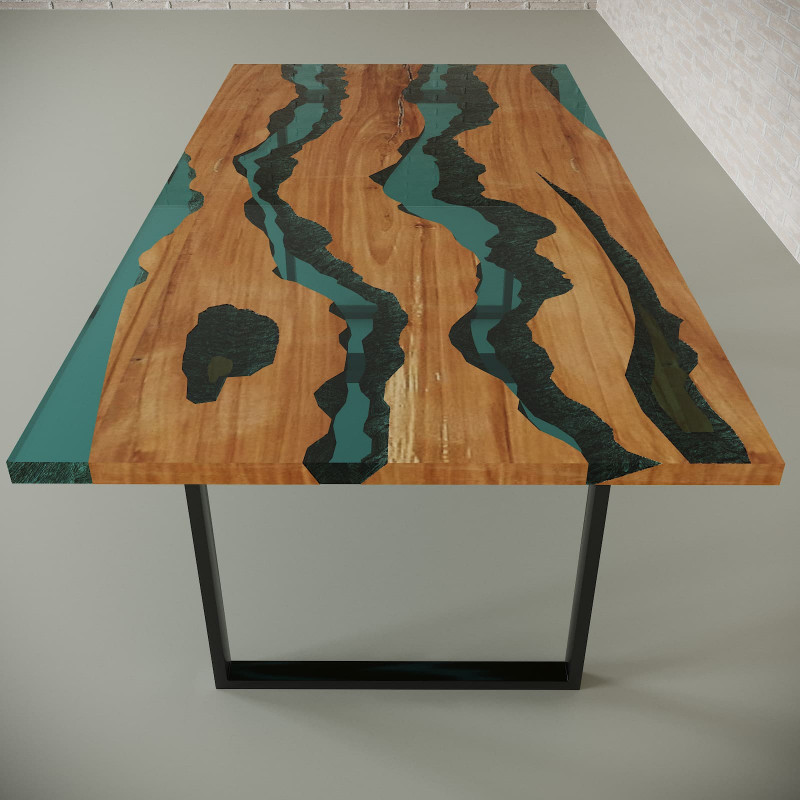 Обеденный стол река из слэбов клена WoodRA C05